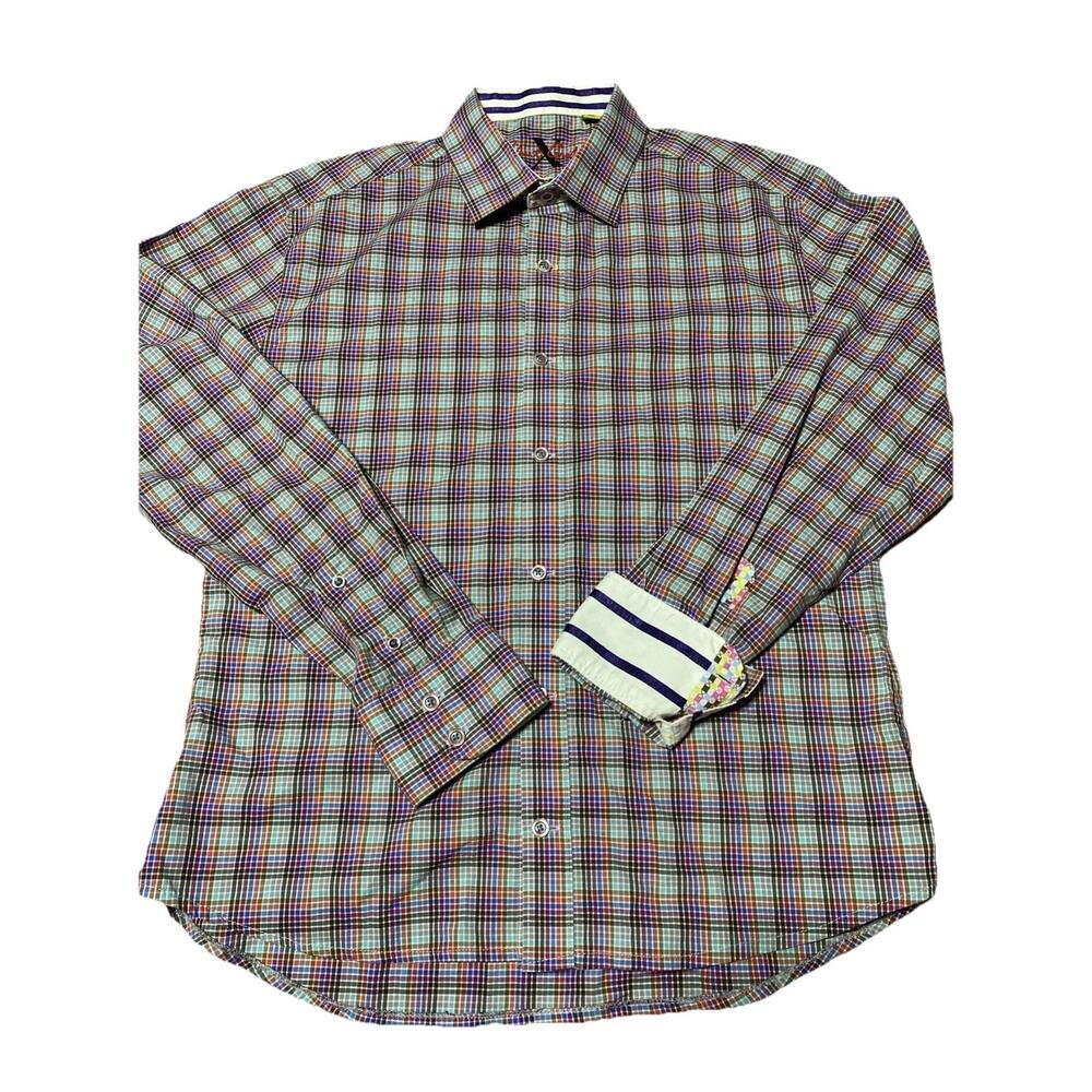 Robert Graham X Shirt Mens Extra Large Multicolor Flip‎ Cuff Statement Colorful